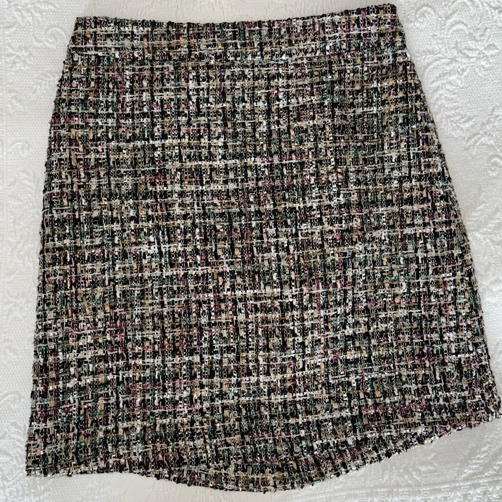 Ann Taylor Tweed Sequins Size 0 Petite Skirt